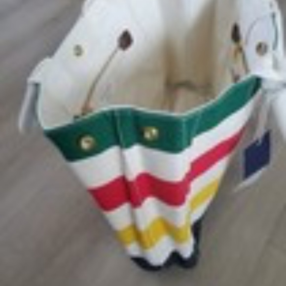 LARGE HBC Stripes Multistripe Signature Canvas Tote Hudson’s Bay NWT - Picture 7 of 11